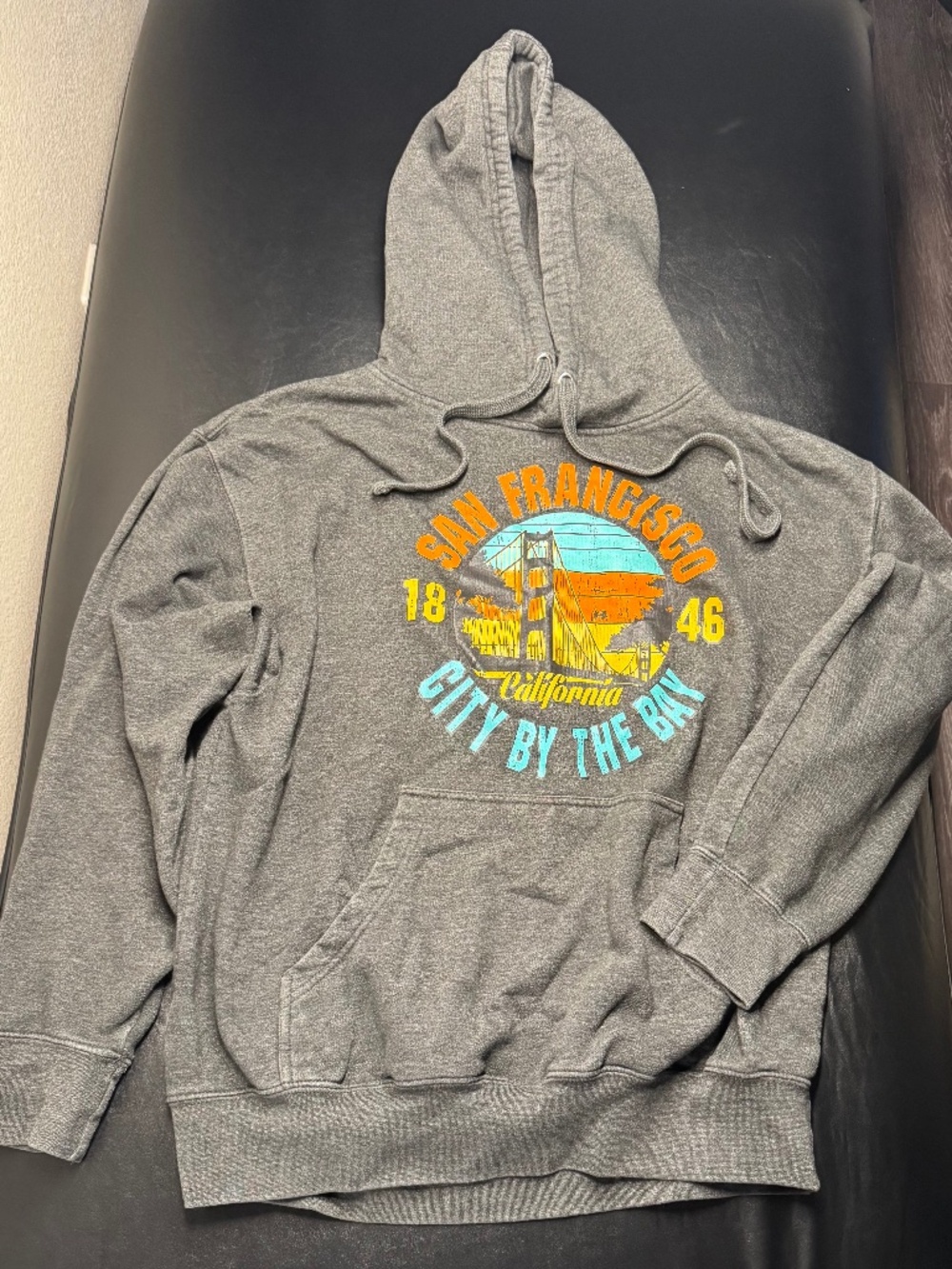San Francisco City By The Bay Graphic Hoodie Gray Golden Gate Bridge California